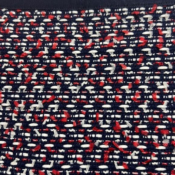Talbots skirt tweed cotton blend navy red white silver lined 4P - Picture 4 of 4